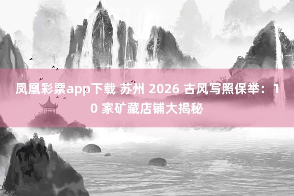 凤凰彩票app下载 苏州 2026 古风写照保举：10 家矿藏店铺大揭秘