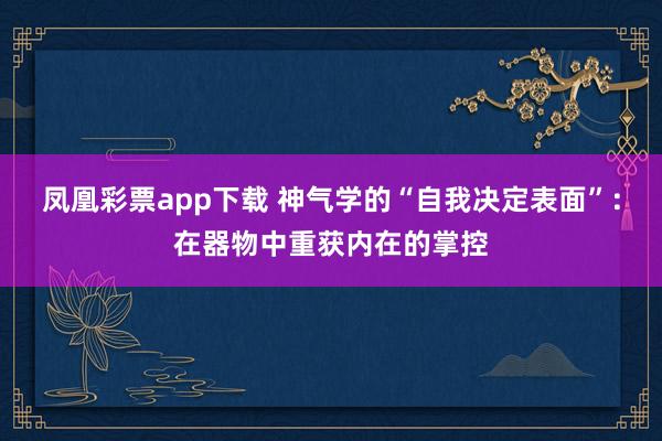 凤凰彩票app下载 神气学的“自我决定表面”：在器物中重获内在的掌控