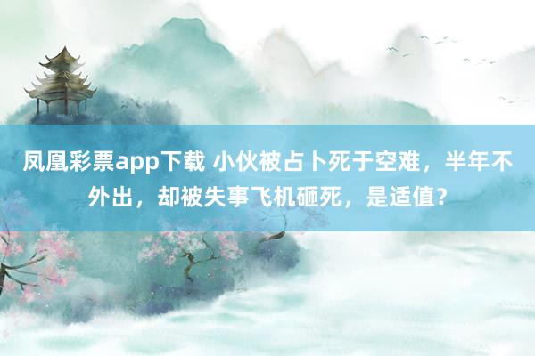 凤凰彩票app下载 小伙被占卜死于空难，半年不外出，却被失事飞机砸死，是适值？